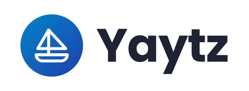 Yaytz logo concept: a sailboat icon beside the Yaytz wordmark