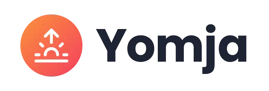 Yomja logo concept: a sunrise icon beside the Yomja wordmark