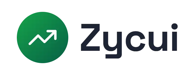 Zycui logo concept: a rising-arrow icon beside the Zycui wordmark